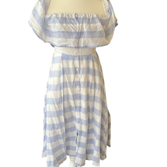 NWT Lulu’s Transatlantic Voyage MIDI Striped Off the Shoulder Dress Size Small - Picture 2 of 8